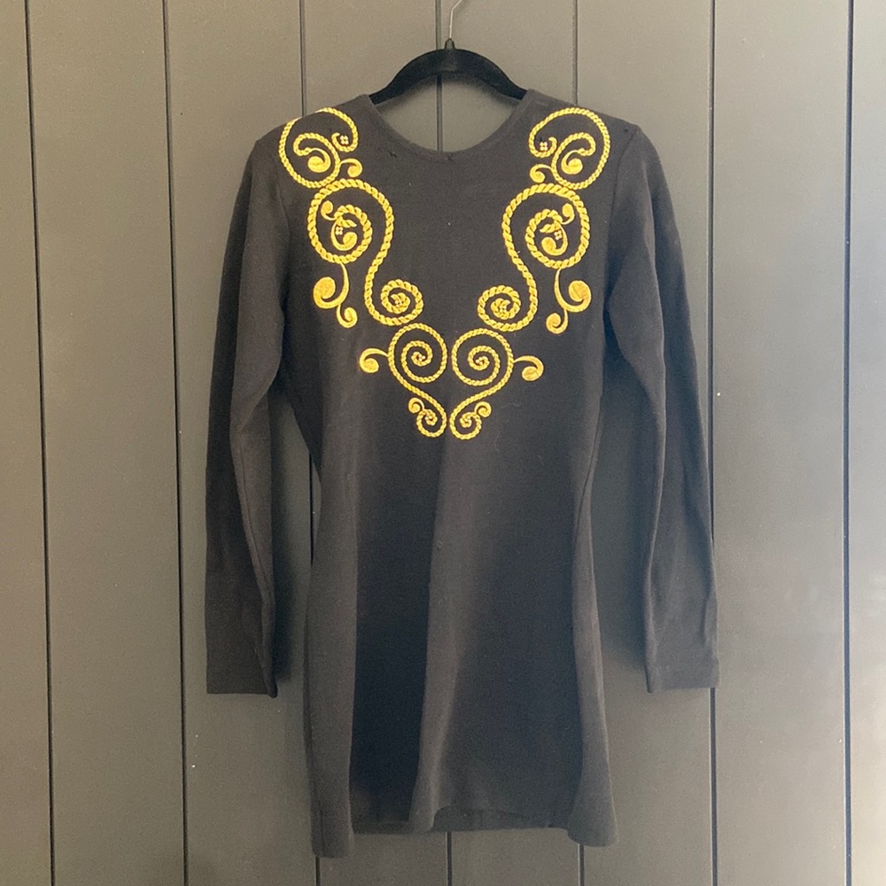 Vintage Andrea Jovine deep V back mini dress